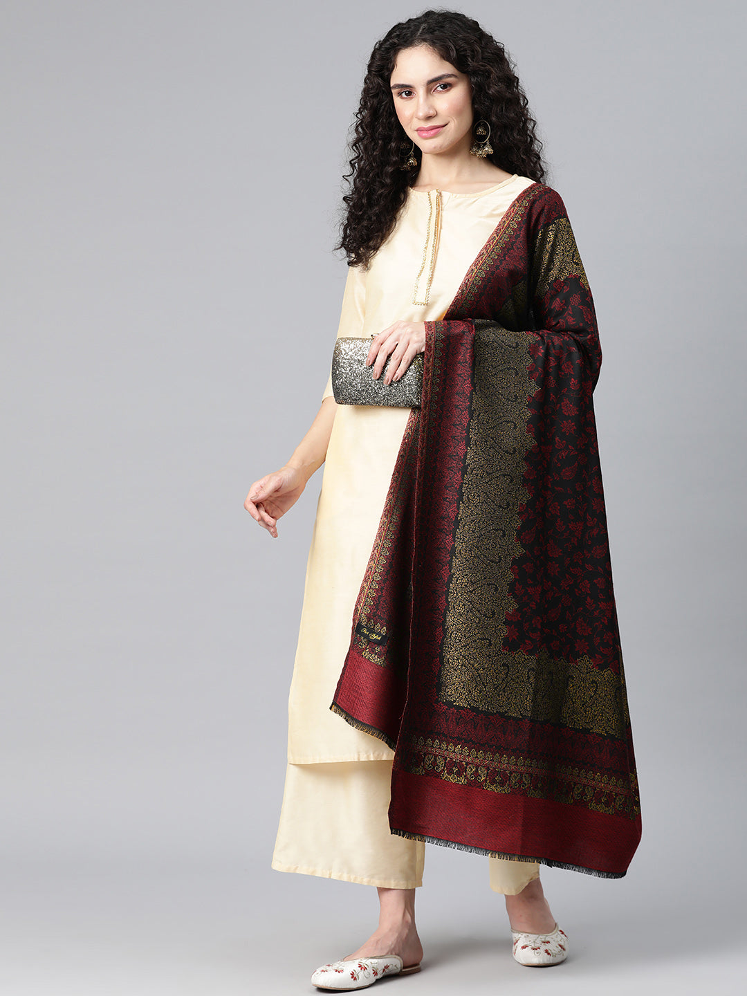 Women's Zari Kani Wool Shawl