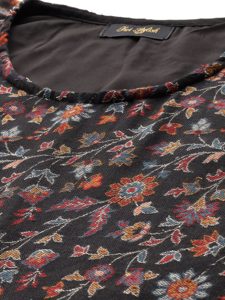 Women's Floral Woven Kaftan (Pheran)