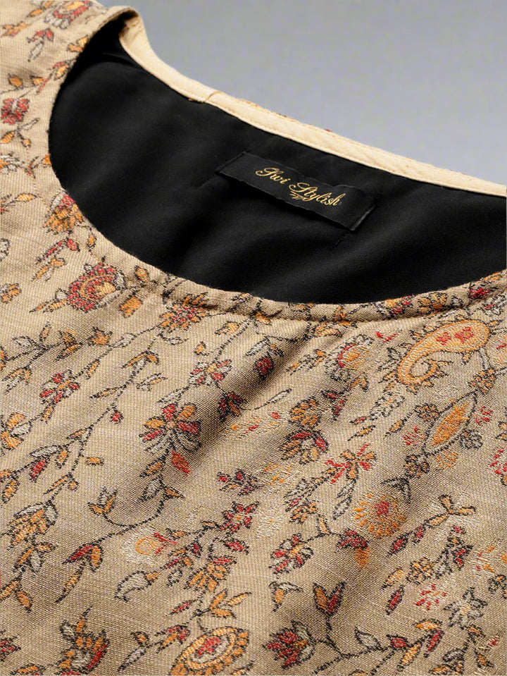 Women's Floral Woven Kaftan (Pheran)