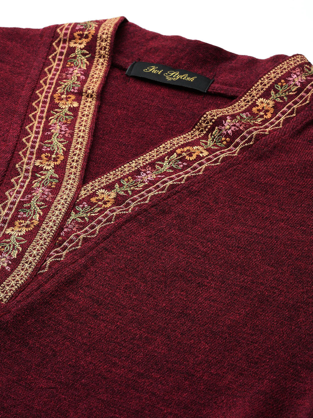 Women's Kashmiri Embroidered Woollen Co-ords – Kurta and Trousers