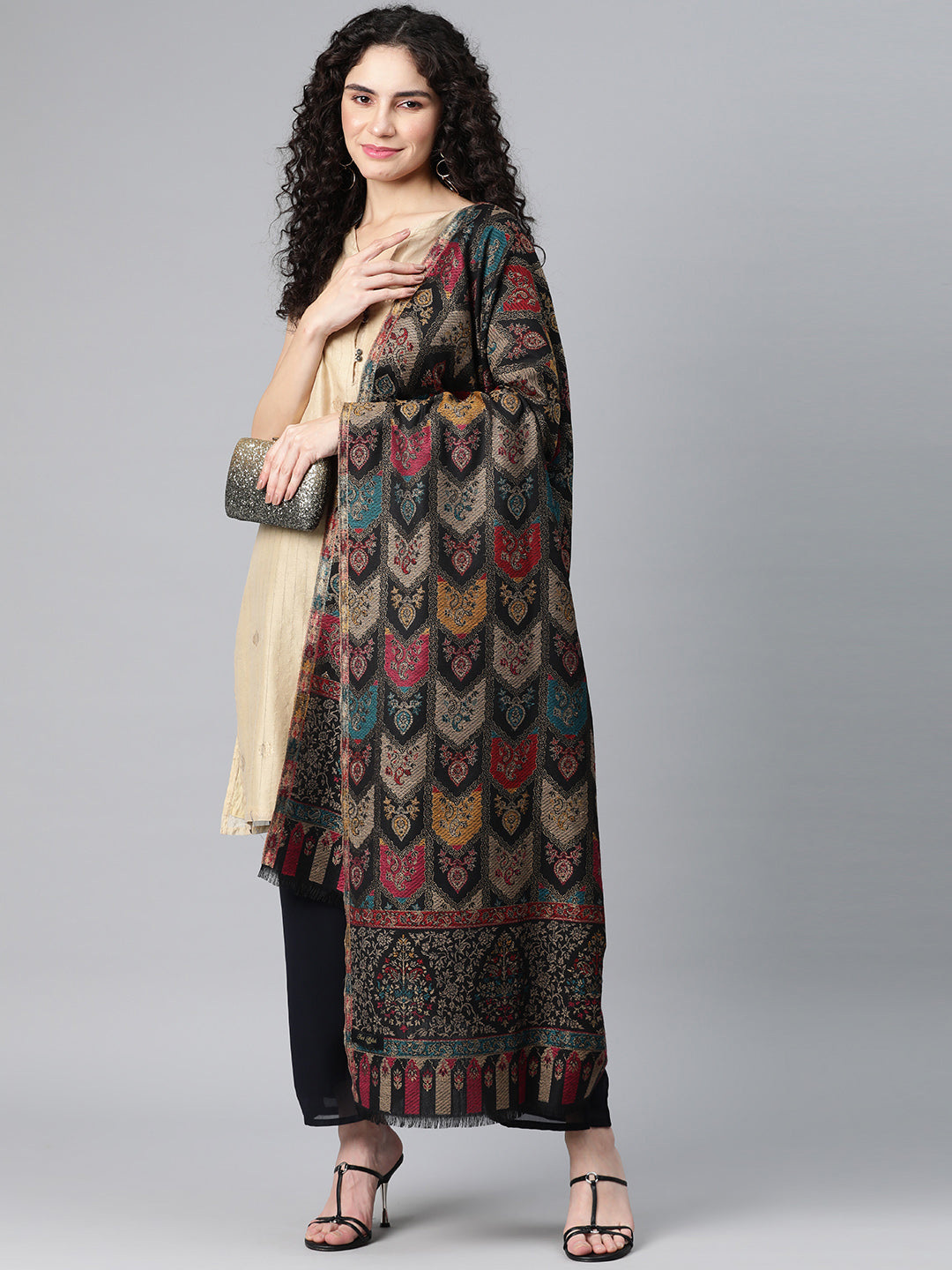 Women's Zari Kani Wool Shawl