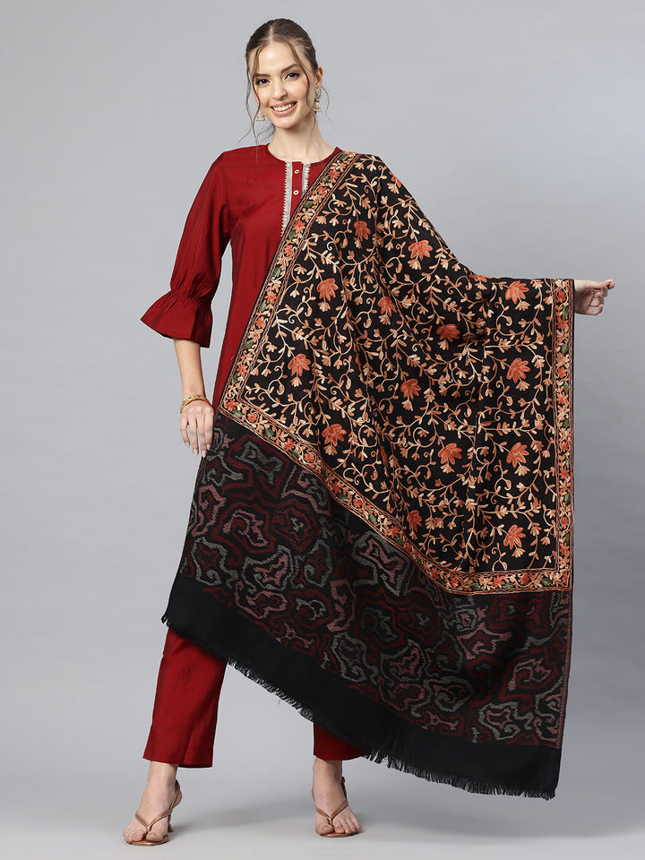 Women's Aari Embroidery Pure Wool Shawl
