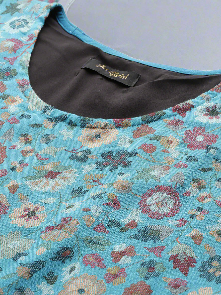 Women's Floral Woven Kaftan (Pheran)