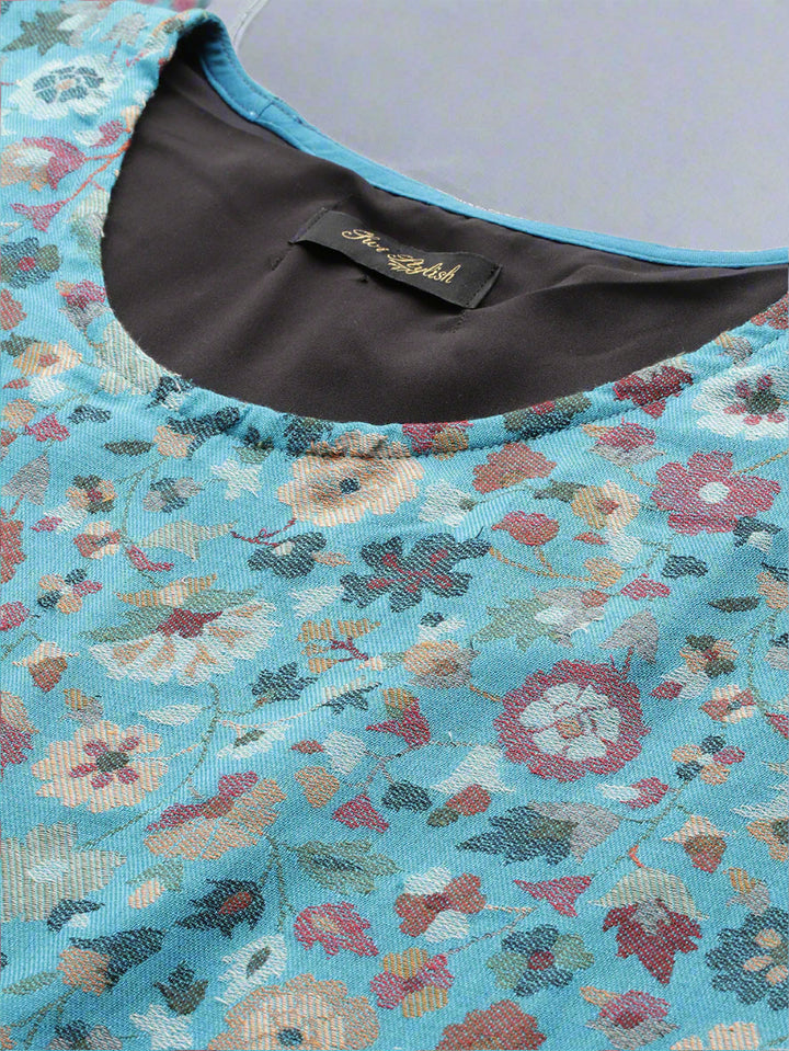 Women's Floral Woven Kaftan (Pheran)