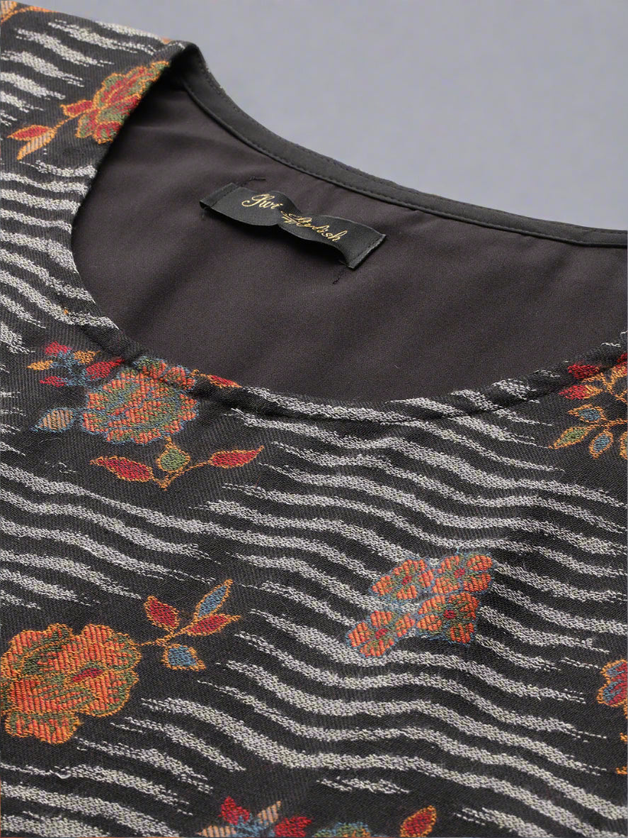 Women's Floral Woven Kaftan (Pheran)