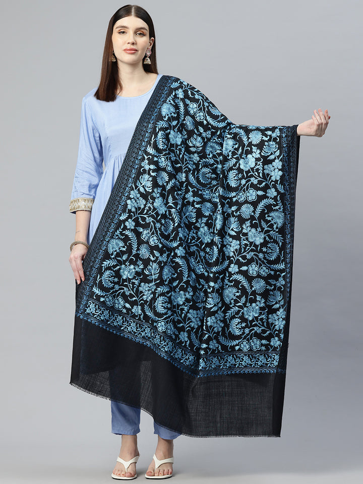 Women's Aari Embroidered Wool Shawl