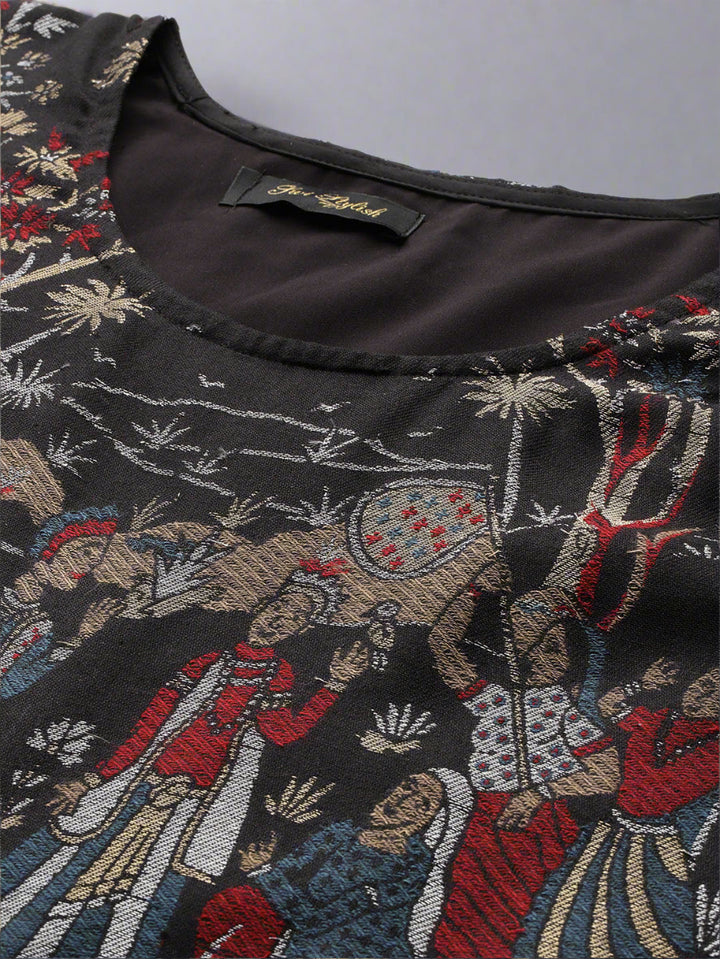 Women's Floral Woven Kaftan (Pheran)