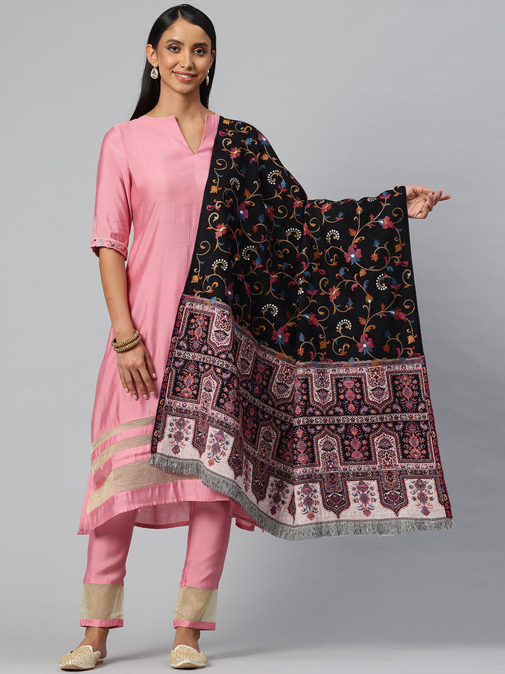 Women's Aari Embroidery Pure Wool Shawl