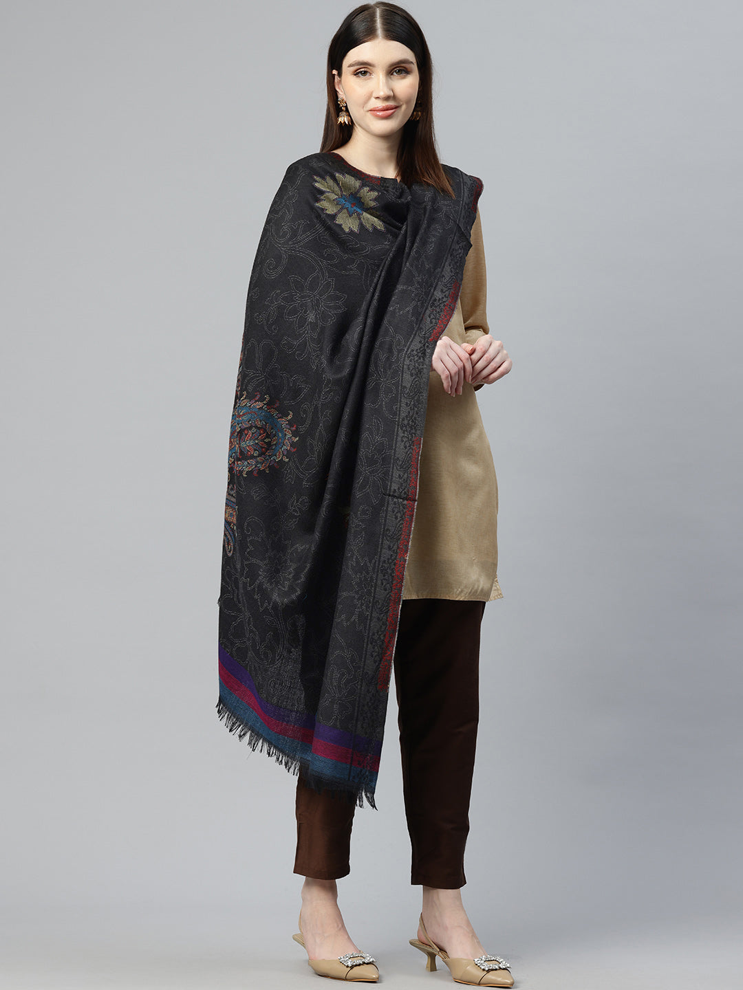 Women's Kani Jamawar Pure Wool Shawl