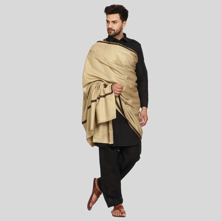 Men's Kashmiri Embroidered Wool Shawl