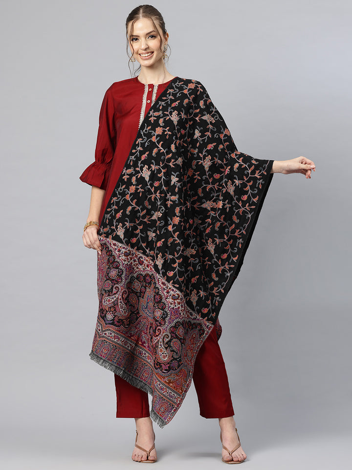 Women's Pure Wool Jamawar Embroidery Stole