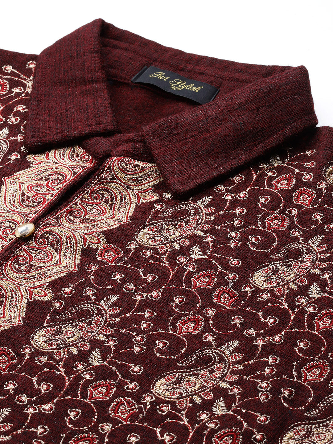 Women's Kashmiri Embroidered Woollen Co-ords – Kurta and Trousers