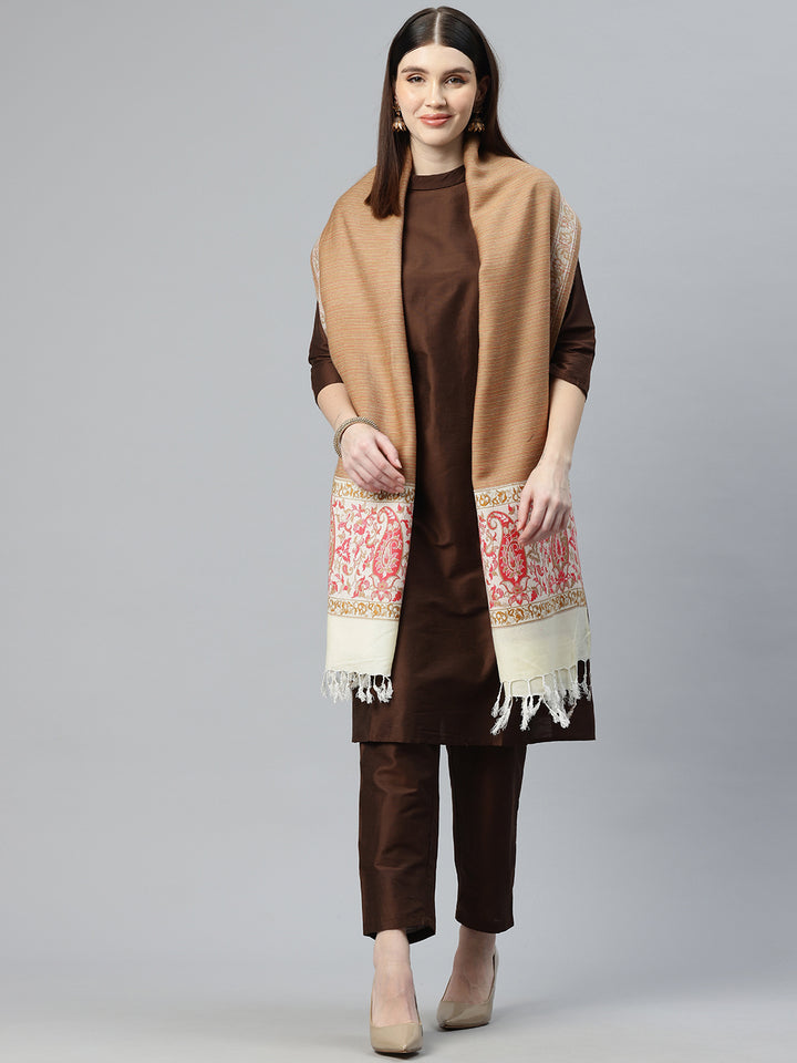 Women's Acrylic Jamawar Wool Shawl