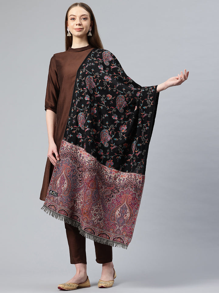 Women's Pure Wool Jamawar Embroidery Stole