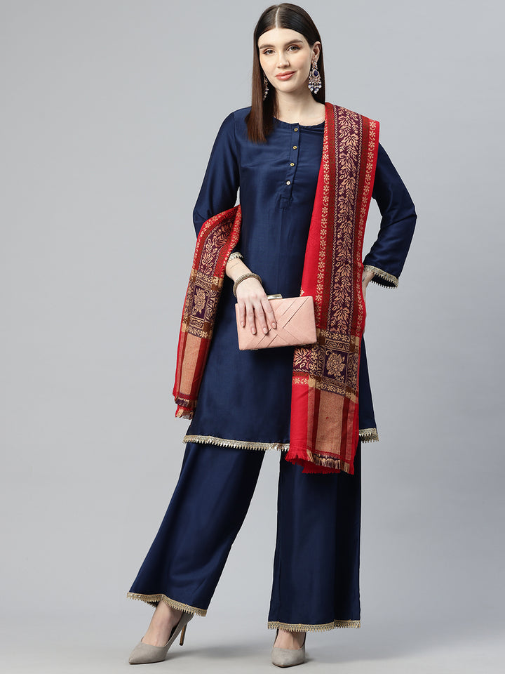 Women's Aari Embroidered Wool Shawl