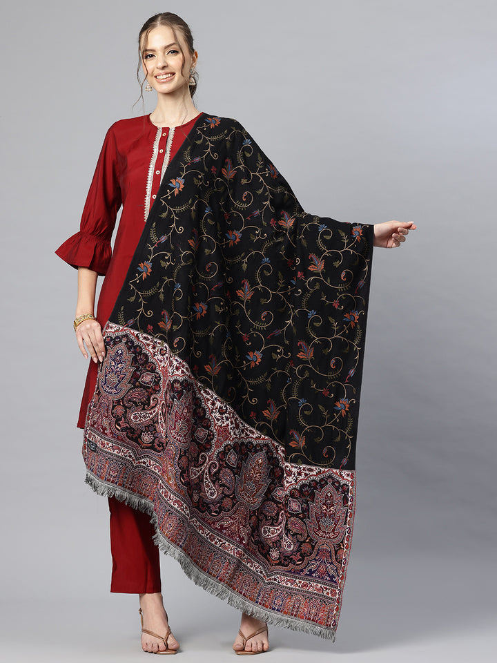 Women's Aari Embroidery Pure Wool Shawl