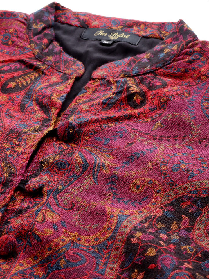 Women's Jamawar Woven Full Length Jacket