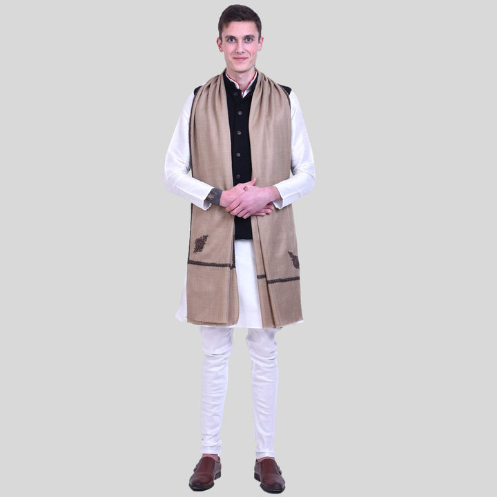 Men's Kashmiri Hand Embroidered Wool Shawl