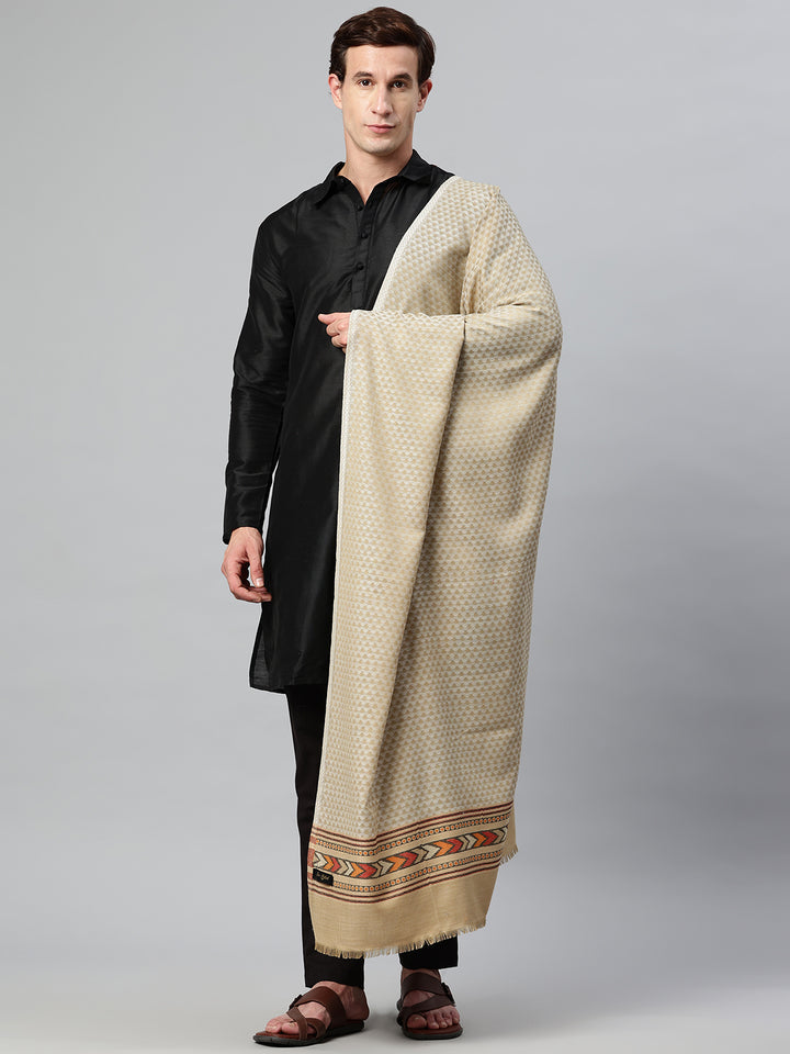 Men's Chevron Woven Wool Shawl