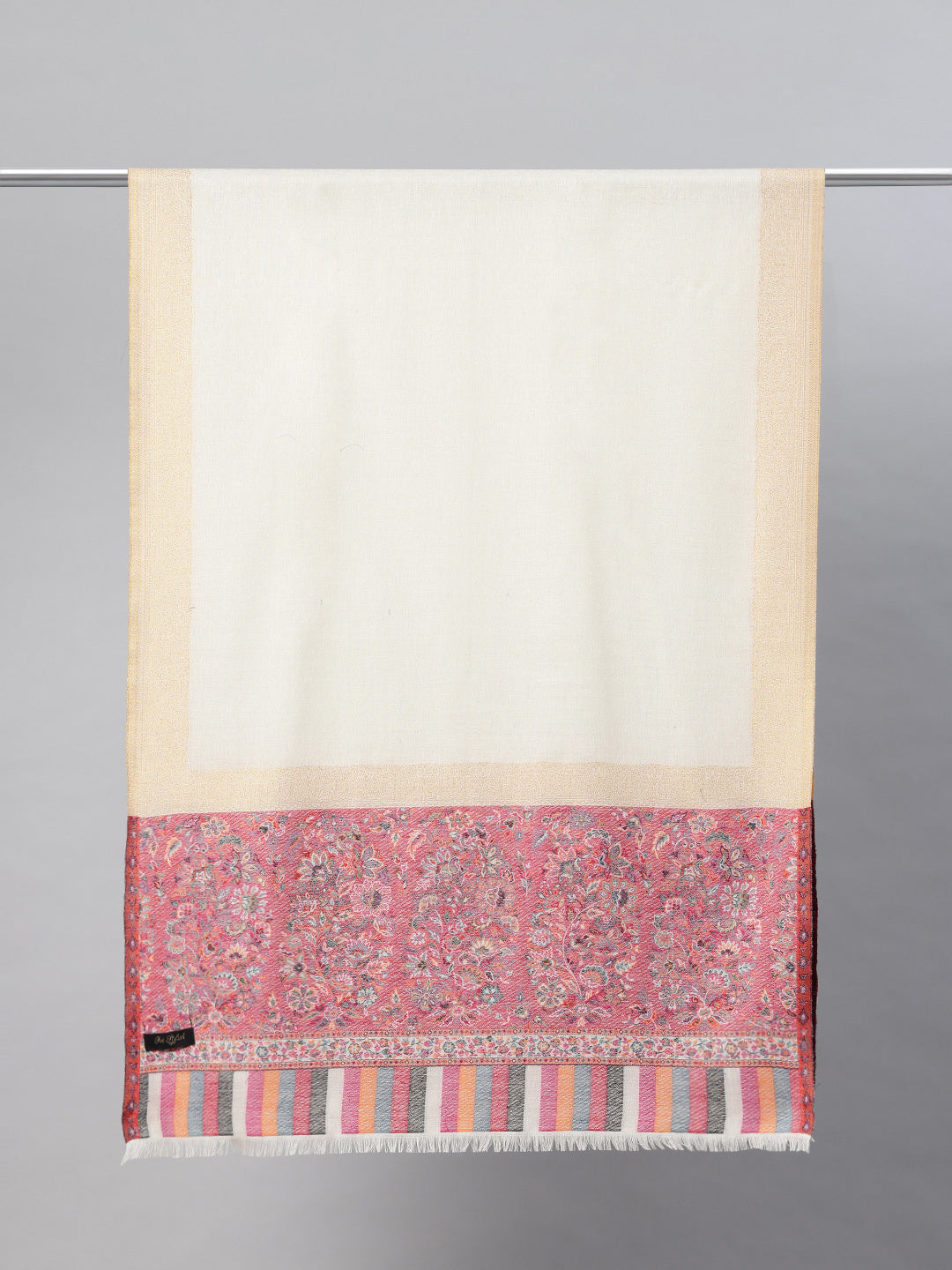 Women's Kani Wool Stole with Zari Border