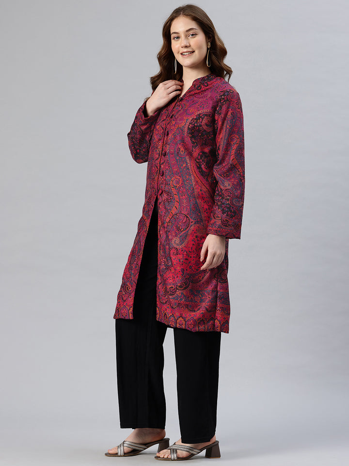 Women's Jamawar Woven Full Length Jacket