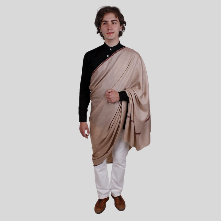 Men's Kashmiri Hand Embroidered Wool Shawl