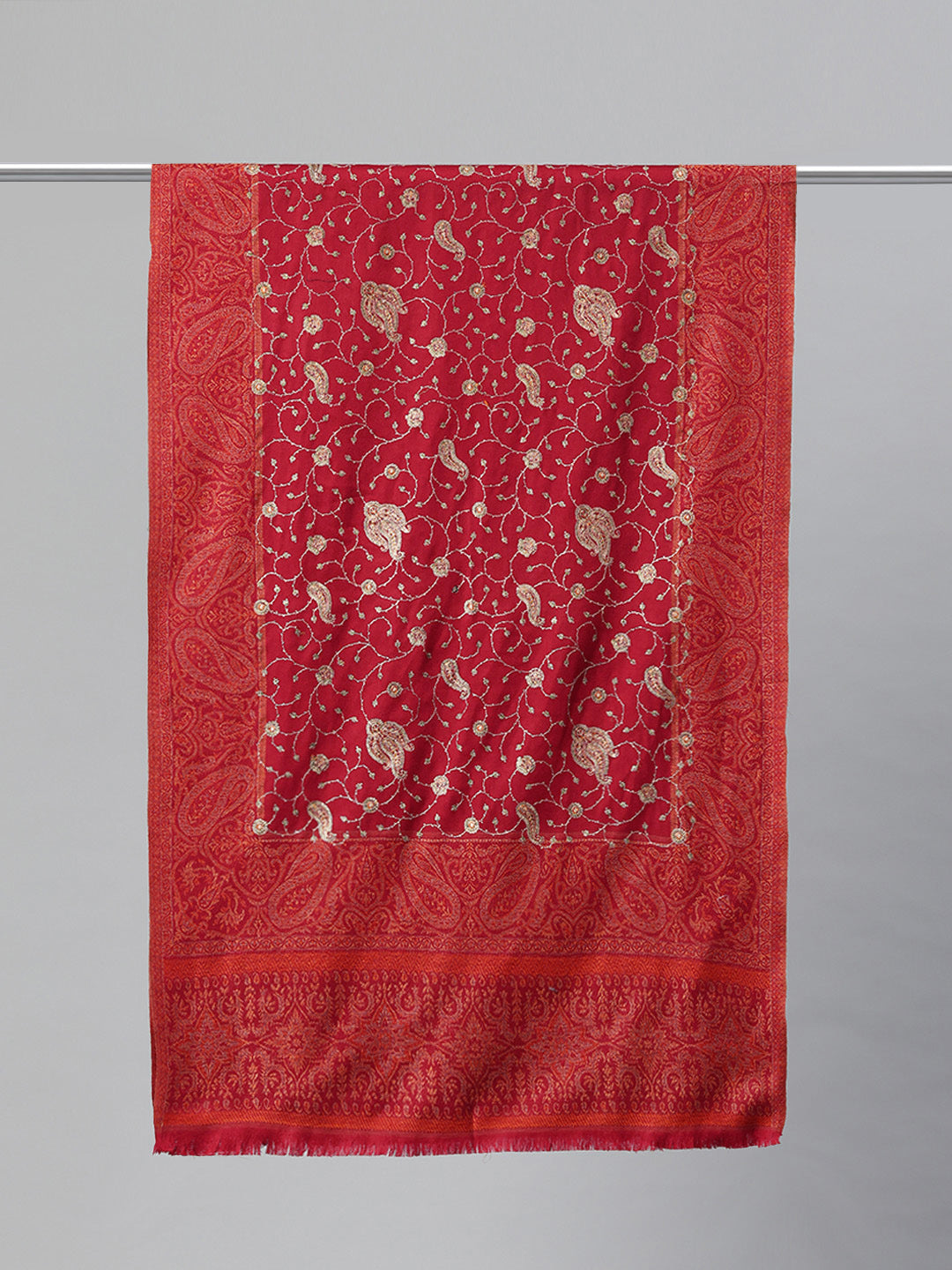 Women's Pure Wool Jamawar Embroidery Stole