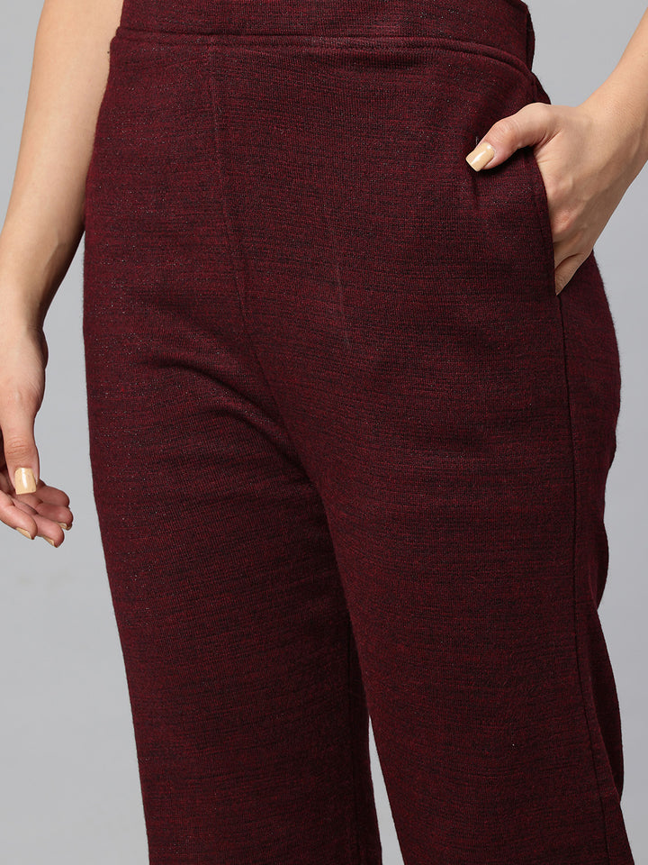 Women's Kashmiri Embroidered Woollen Co-ords – Kurta and Trousers