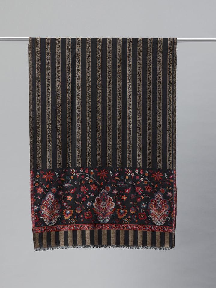 Women's Kani Wool Stole With Zari Border