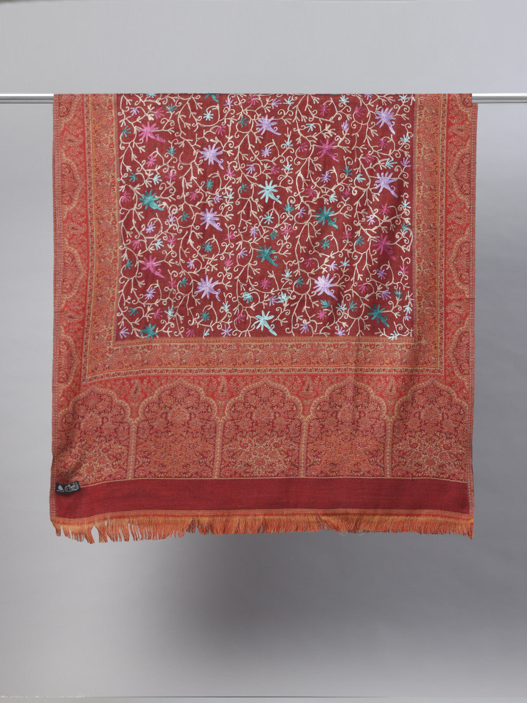 Women's Aari Embroidery Pure Wool Shawl