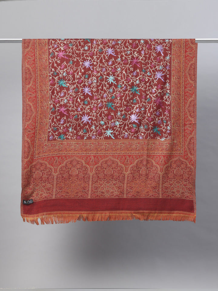 Women's Aari Embroidery Pure Wool Shawl