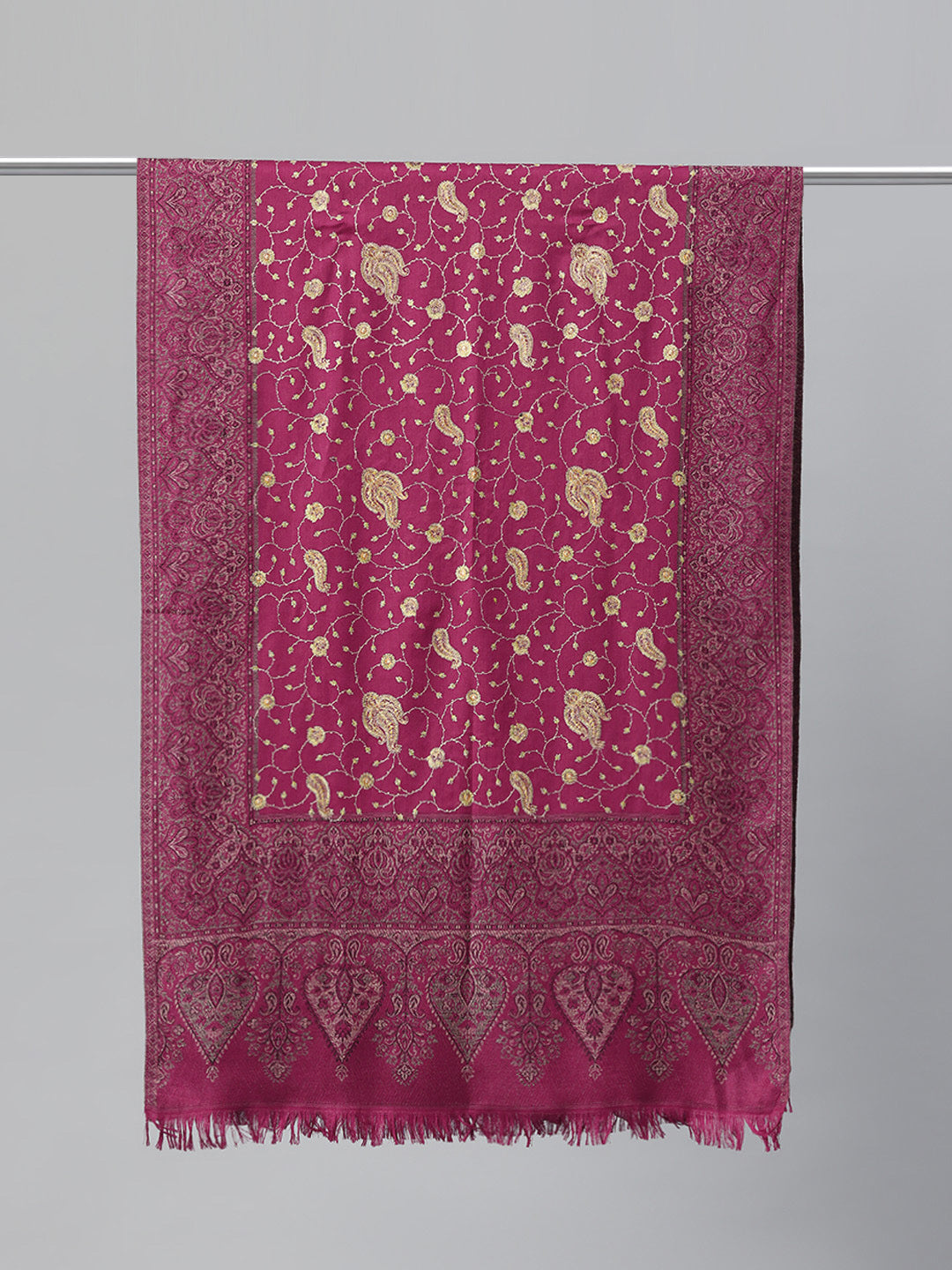 Women's Pure Wool Jamawar Embroidery Stole