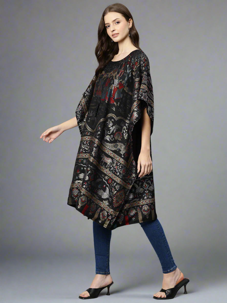 Women's Floral Woven Kaftan (Pheran)