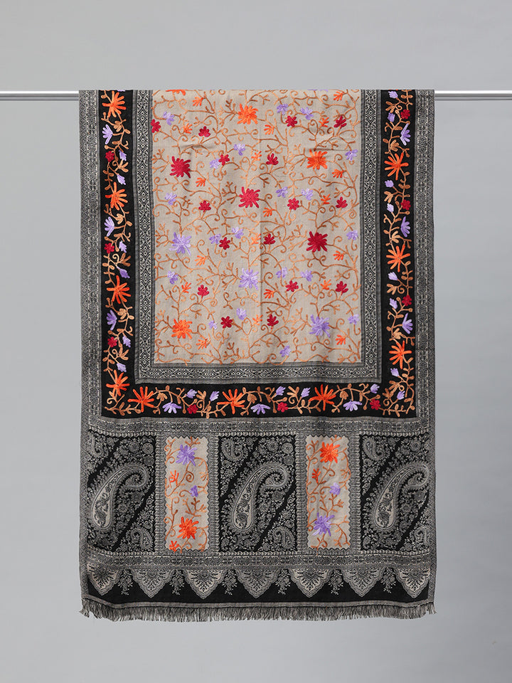 Women's Pure Wool Jamawar Embroidery Stole