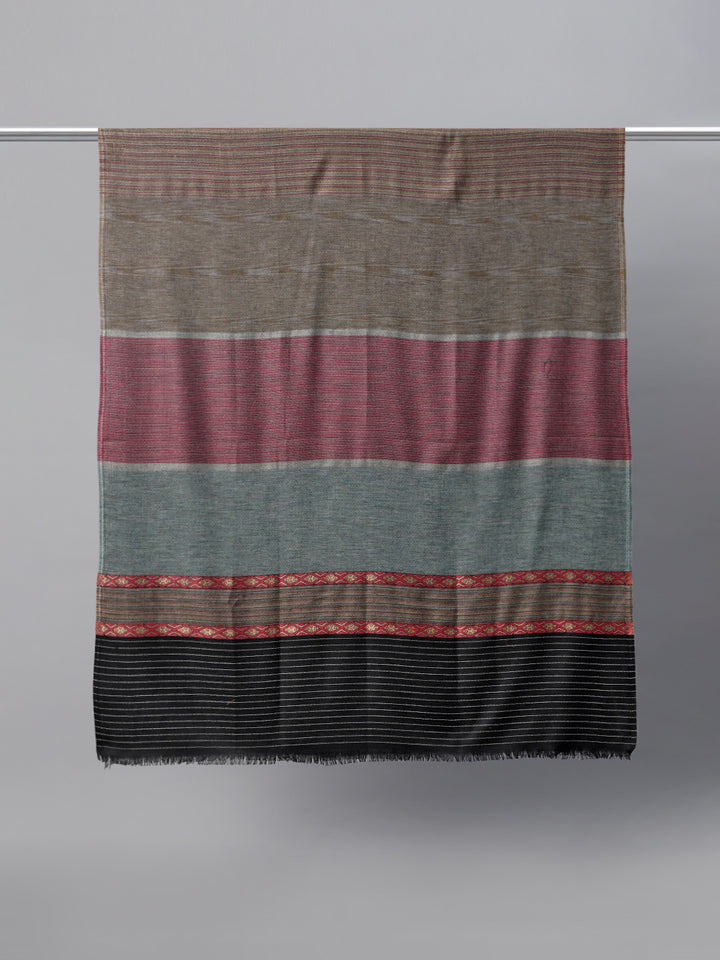 Men's Multi Stiped Woven Wool Shawl