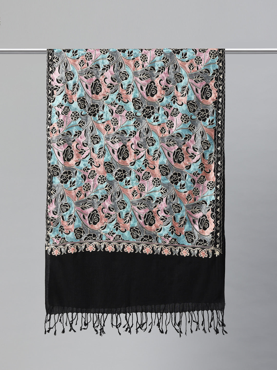 Women's Aari Embroidered Wool Stole