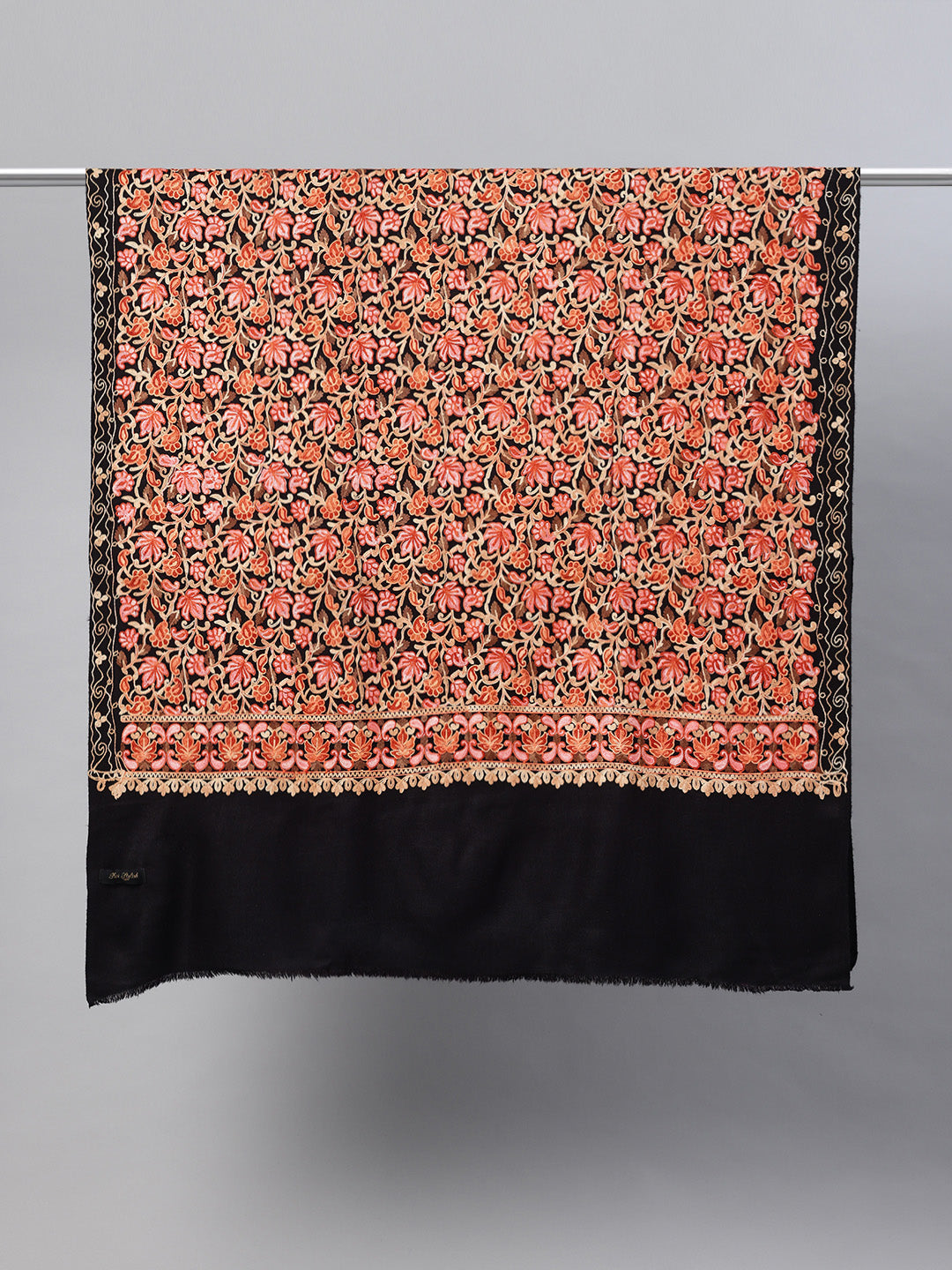 Women's Aari Embroidered Wool Shawl