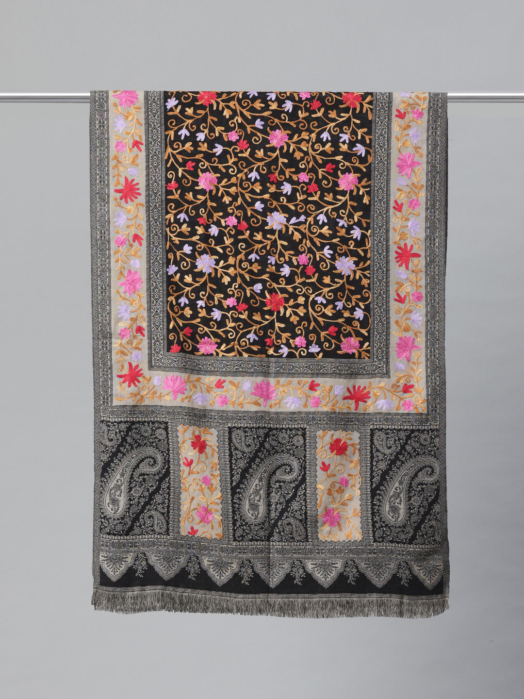 Women's Pure Wool Jamawar Embroidery Stole