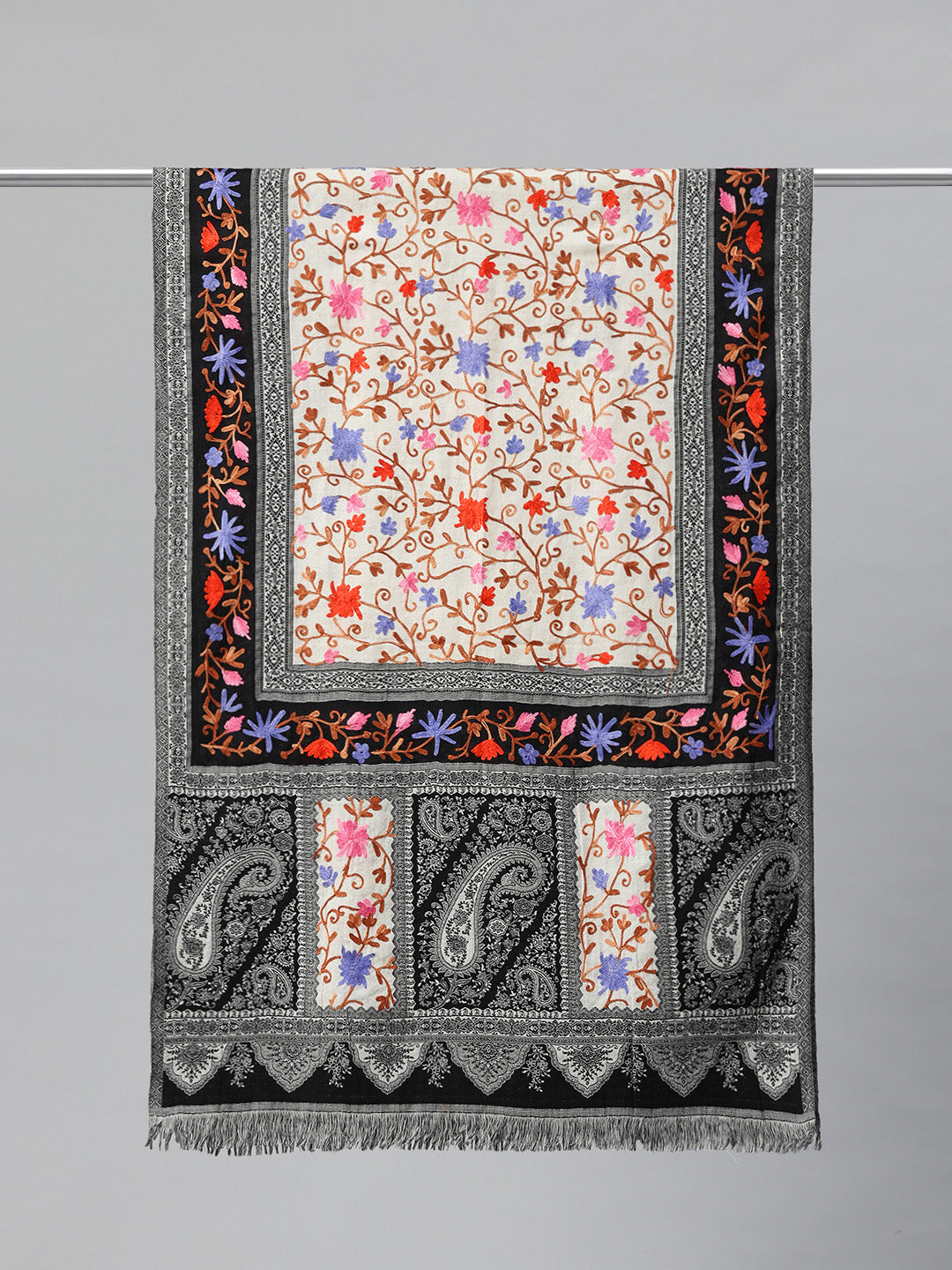 Women's Pure Wool Jamawar Embroidery Stole