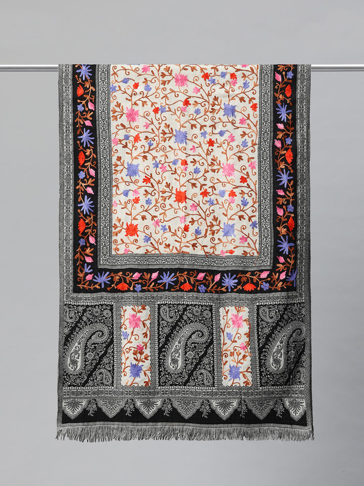 Women's Pure Wool Jamawar Embroidery Stole