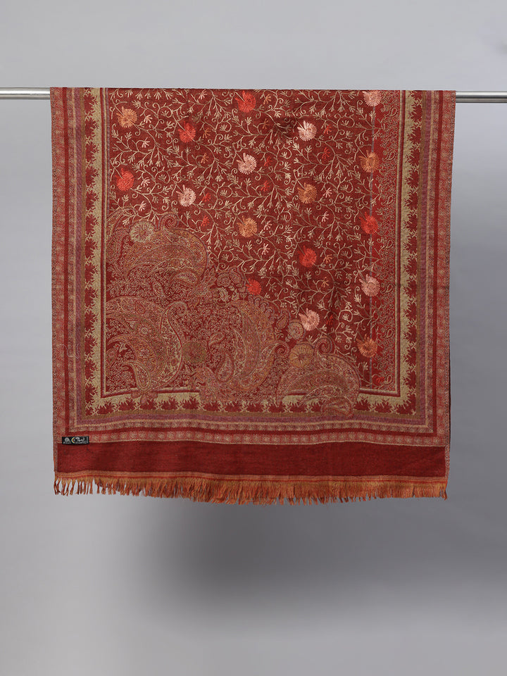 Women's Aari Embroidery Pure Wool Shawl