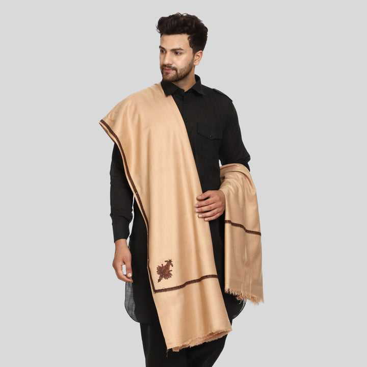 Men's Kashmiri Embroidered Wool Shawl