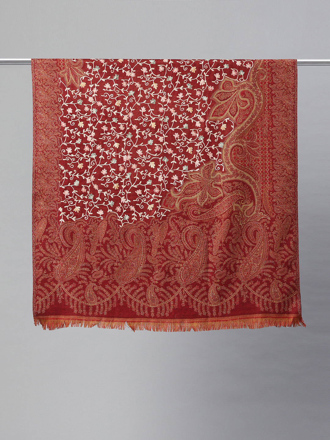 Women's Aari Embroidery Pure Wool Shawl