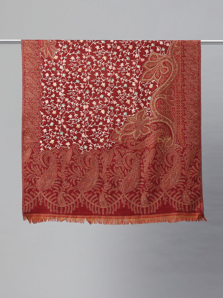 Women's Aari Embroidery Pure Wool Shawl