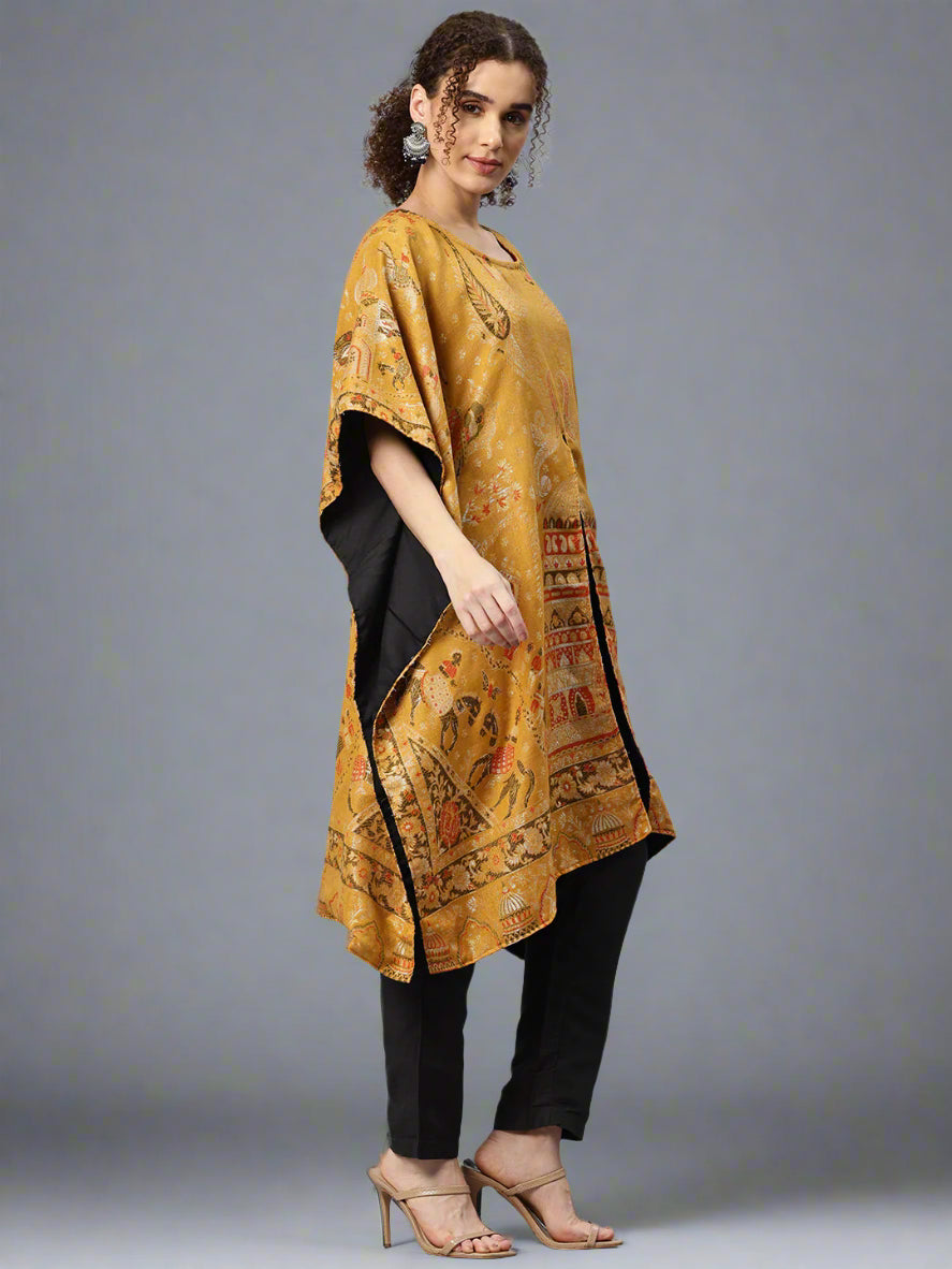 Women's Floral Woven Kaftan (Pheran)