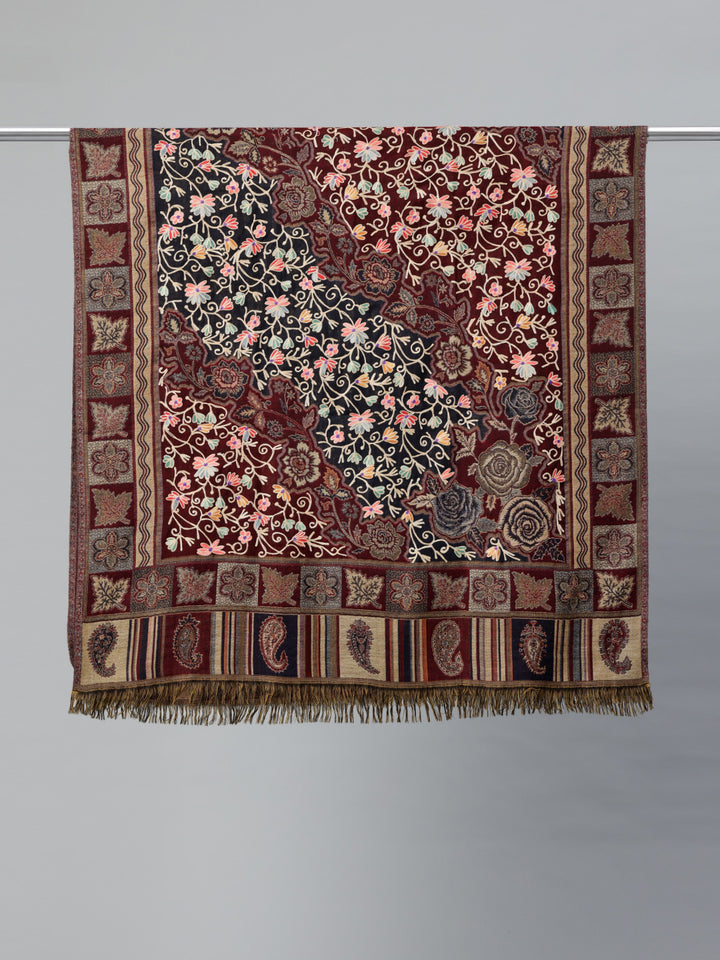Women's Aari Embroidery Pure Wool Shawl