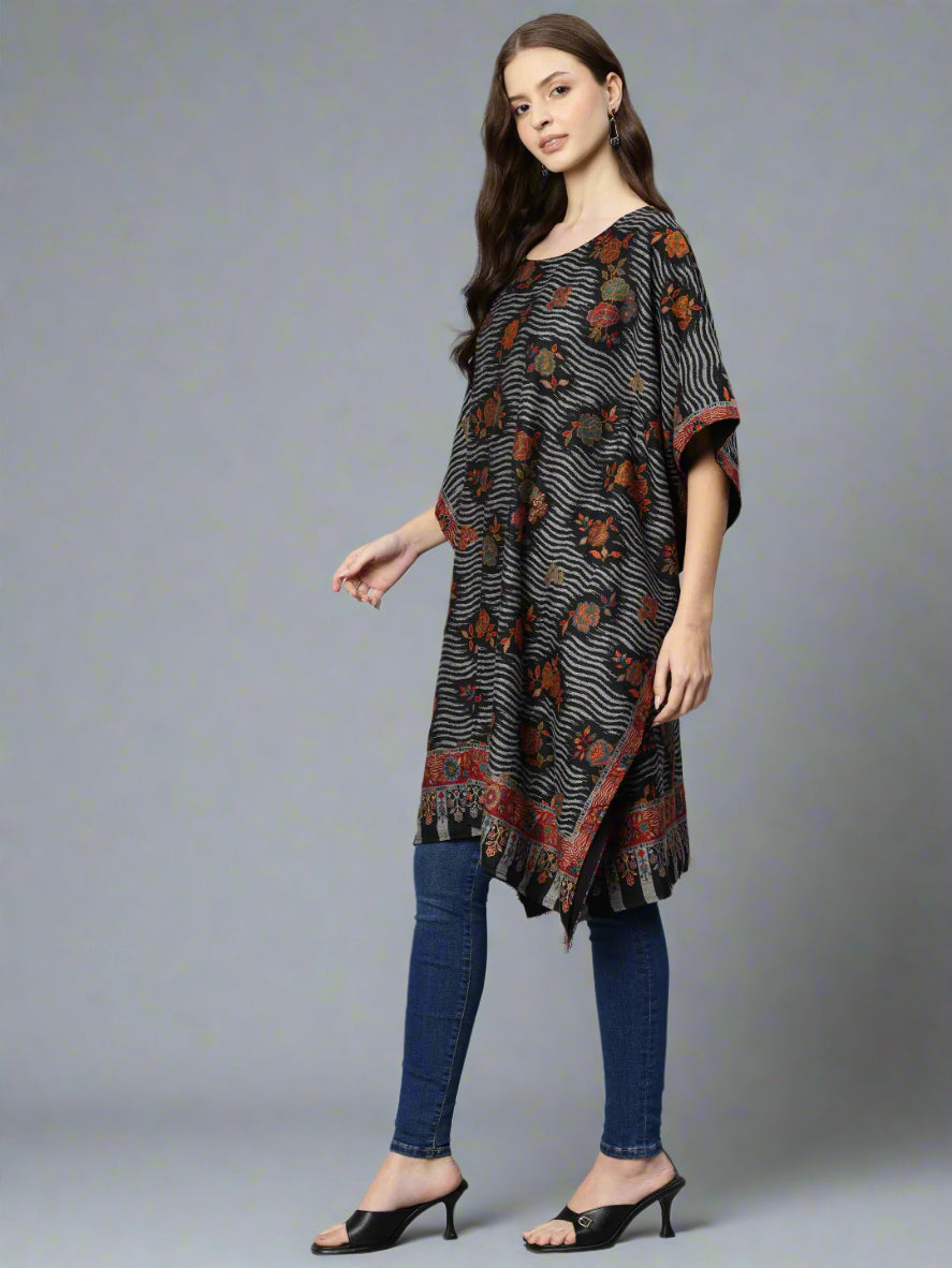 Women's Floral Woven Kaftan (Pheran)