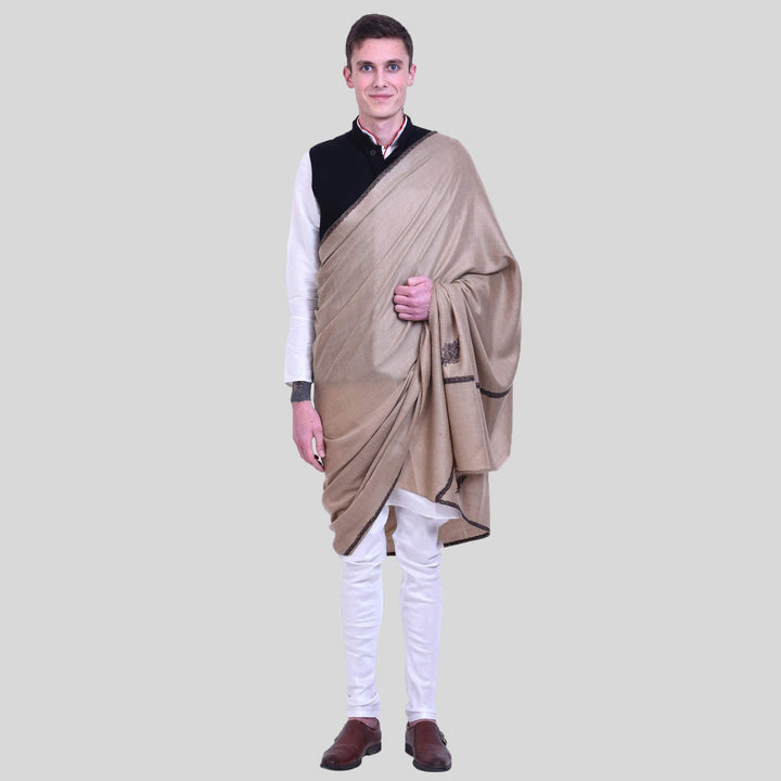Men's Kashmiri Hand Embroidered Wool Shawl