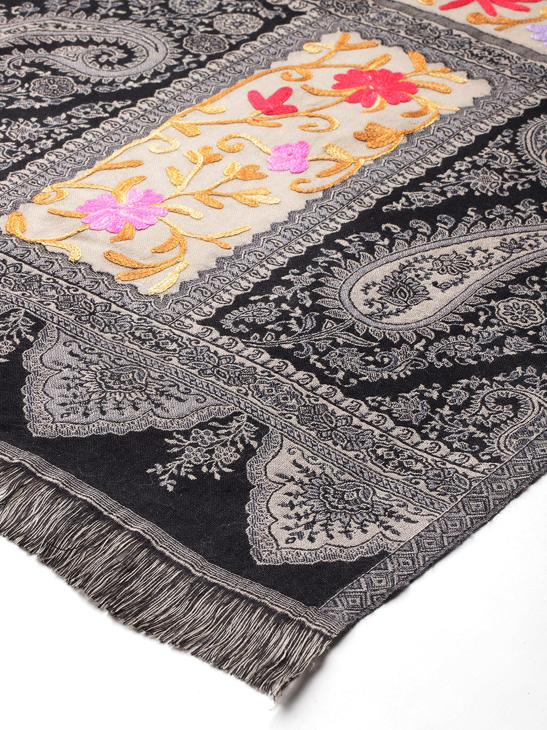 Women's Pure Wool Jamawar Embroidery Stole