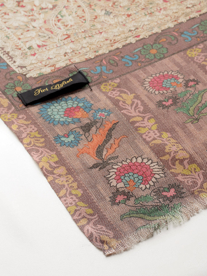 Women's Printed Aari Embroidered Stole